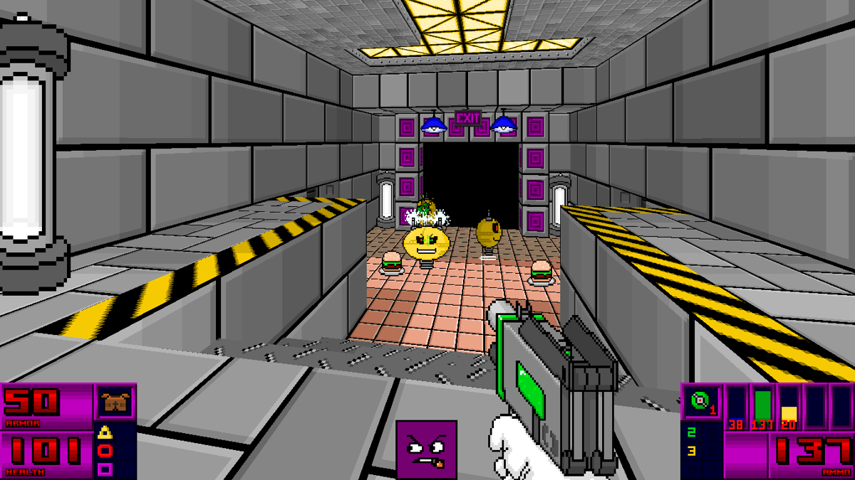 The Adventures of Square (Windows) screenshot: A shocking encounter with a group of robots