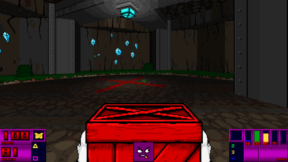 The Adventures of Square (Windows) screenshot: Let's carry this TNT crate where it will be useful