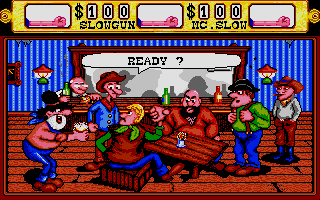 Western Games (Atari ST) screenshot: Arm Wrestling.