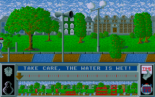 Street Cat (Atari ST) screenshot: Obstacle course.