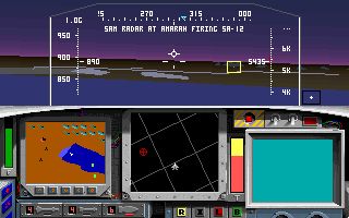 F-15 Strike Eagle II: Operation Desert Storm Scenario Disk (DOS) screenshot: Sam Radar at Amarah firing SA-12