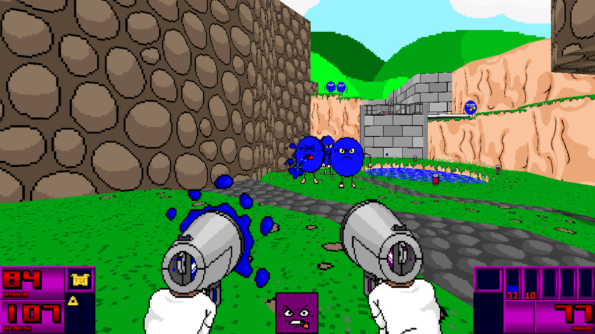 The Adventures of Square (Windows) screenshot: Up against a crowd of circular jerks