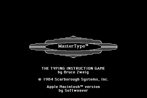 MasterType (Macintosh) screenshot: Title screen