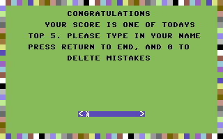 The Snowman (Commodore 64) screenshot: High score