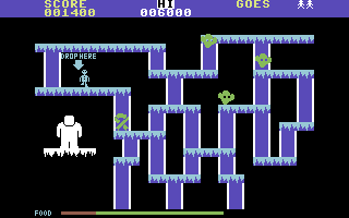 The Snowman (Commodore 64) screenshot: Start of second stage