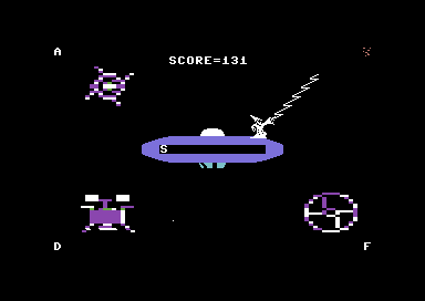 MasterType (Commodore 64) screenshot: Zapping a missile