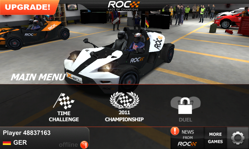 Race of Champions (Android) screenshot: Main menu