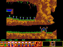 Lemmings (SAM Coupé) screenshot: The first level