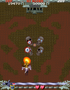 Phelios (Arcade) screenshot: Skulls