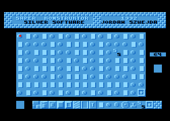Saper Konstruktor (Atari 8-bit) screenshot: Editor allows to edit all the levels - last level in game, number 64