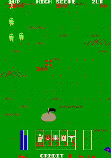Field Combat (Arcade) screenshot: More soldiers attacking.