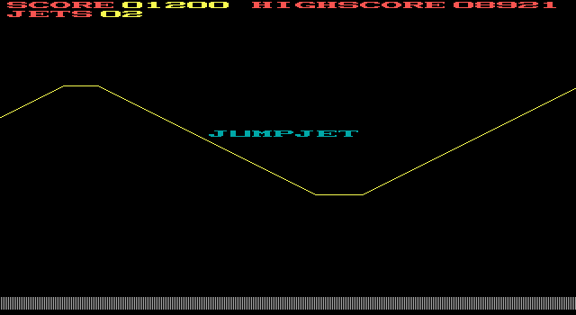 Jumpjet (DOS) screenshot: Title screen (hi-res EGA)