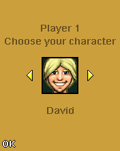 Mini Golf Castles (J2ME) screenshot: Character selection