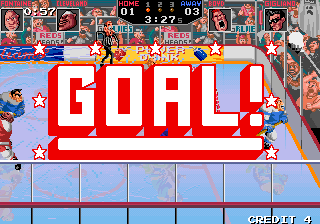 Hit the Ice: The Video Hockey League (Arcade) screenshot: You've scored.