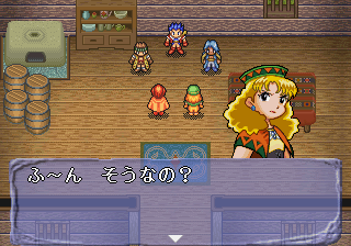 Mahō Gakuen Lunar! (SEGA Saturn) screenshot: The girls aren't impressed with this gang of boys.