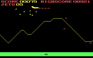 Jumpjet (DOS) screenshot: JumpJet attacks! (CGA)