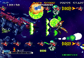 Blazing Star (Arcade) screenshot: Dynamic action