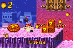 Crash Bandicoot 2: N-Tranced (Game Boy Advance) screenshot: Crash starts to explore a Bonus Level: he must break all the crates on it to be successful!