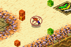 Crash Bandicoot 2: N-Tranced (Game Boy Advance) screenshot: Crash Bandicoot's journey continues, but now through an Atlasphere-based level!