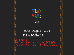 Klax (SAM Coupé) screenshot: Requirements for the third wave