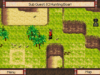 Ninja Prophecy (J2ME) screenshot: On a quest for hunting boars