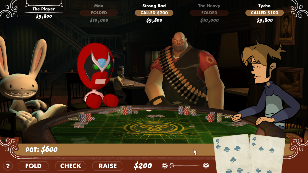 Poker Night at the Inventory (Windows) screenshot: Sitting around the table