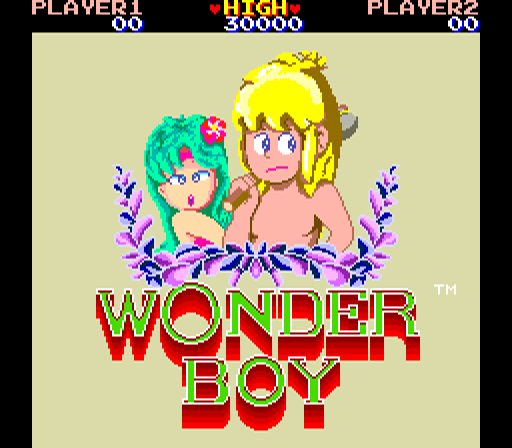 Wonder Boy (Arcade) screenshot: Title Screen.