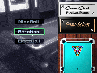 Carom Shot (PlayStation) screenshot: Pocket game mode selection