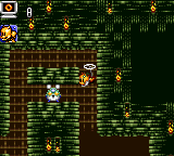 Tails Adventure (Game Gear) screenshot: Tails finds a remote-controlled robot in the game, which can go through passages too narrow for Tails.