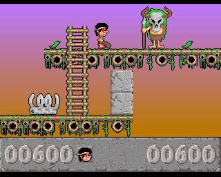 Jurajski Sen (Amiga) screenshot: Shaman caveman