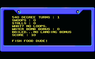 California Games II (DOS) screenshot: Result on Hang Gliding