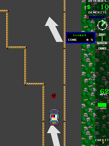 APB (Arcade) screenshot: Arrest that cone.
