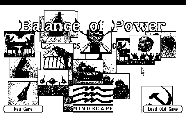 Balance of Power (DOS) screenshot: Title screen (CGA)