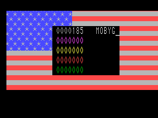 Trans American Rally (Videopac+ G7400) screenshot: Game over. The high scores table.