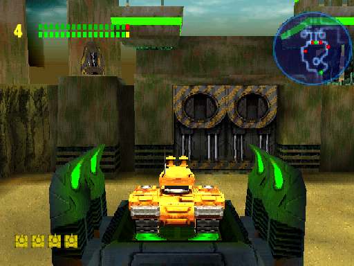 Tiny Tank (PlayStation) screenshot: Touching down