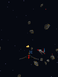 Galaxy on Fire 2 (J2ME) screenshot: Duelling with a pirate