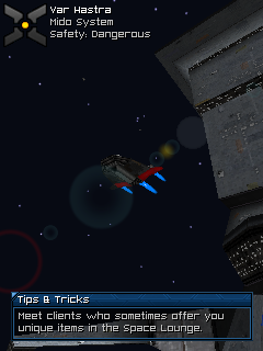Galaxy on Fire 2 (J2ME) screenshot: Leaving the station