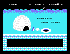 Doki Doki Penguin Land (Arcade) screenshot: Round 1 start