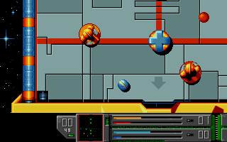 Adrenalynn (Atari ST) screenshot: The blue team is about to score a goal