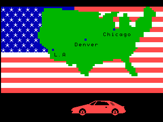 Trans American Rally (Videopac+ G7400) screenshot: The next trip: from Denver to Chicago.