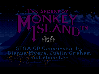 The Secret of Monkey Island (SEGA CD) screenshot: Title screen with credits