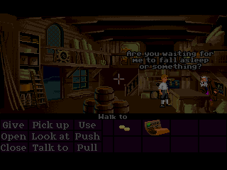 The Secret of Monkey Island (SEGA CD) screenshot: The merchant