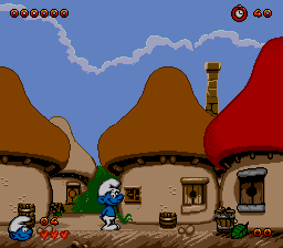 The Smurfs (SEGA CD) screenshot: The village