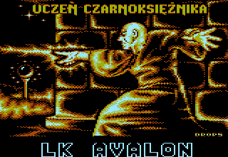 Uczeń czarnoksiężnika (Atari 8-bit) screenshot: Title screen