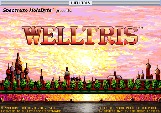 Welltris (Macintosh) screenshot: Title screen (Color)