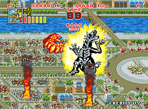 King of the Monsters 2: The Next Thing (Neo Geo) screenshot: You get electrocuted