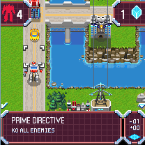 Transformers G1: Awakening (J2ME) screenshot: Map graphics of a 2D version