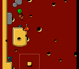 Alfred Chicken (NES) screenshot: Hanging onto the last balloon, and leaving the current stage