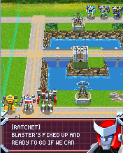 Transformers G1: Awakening (J2ME) screenshot: Map dialogue by Ratchet