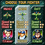 Siberian Strike (Palm OS) screenshot: Fighter selection (colour)